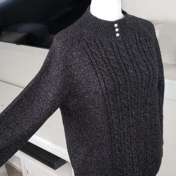 Karen Scott Ribbed Trim Mock Turtleneck Sweater - Picture 6 of 9